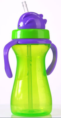Зеленым пурпурным чашка соломы 9oz 290ml утяжеленная младенцем с ручкой