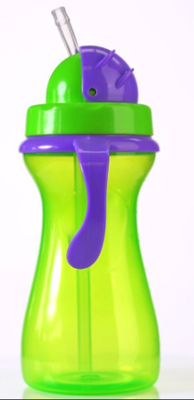 Зеленым пурпурным чашка соломы 9oz 290ml утяжеленная младенцем с ручкой