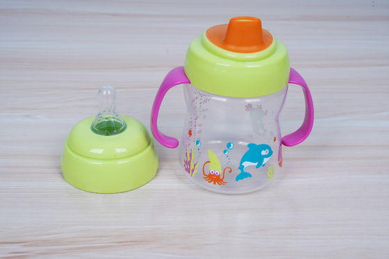 Не разлейте 2 в 1 месяцах BPA свободном 6 чашка Sippy младенца 6 унций