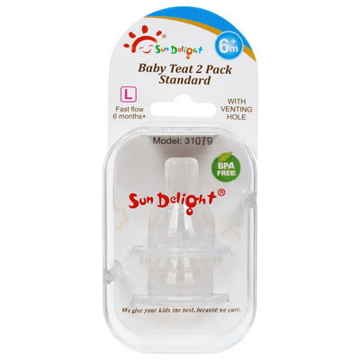 Ниппель силикона младенца ISO9001 120℃ BPA свободная возраста 0 до 24 месяцев